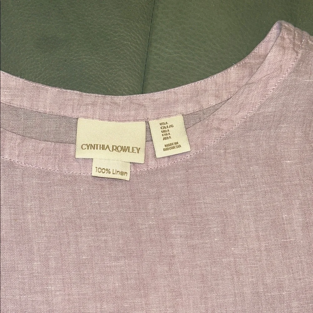 Cynthia Rowley Light Purple Linen Top - Picture 2 of 5